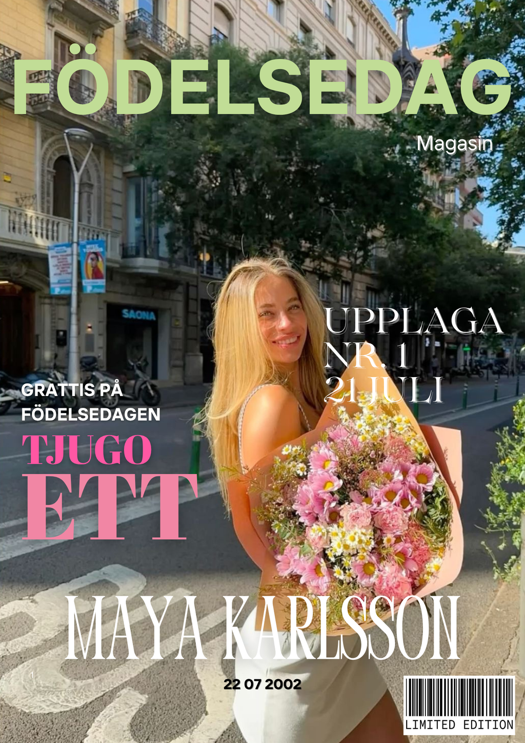 🎂 Födesldedagsmall - Bästa vän (Svenska)
