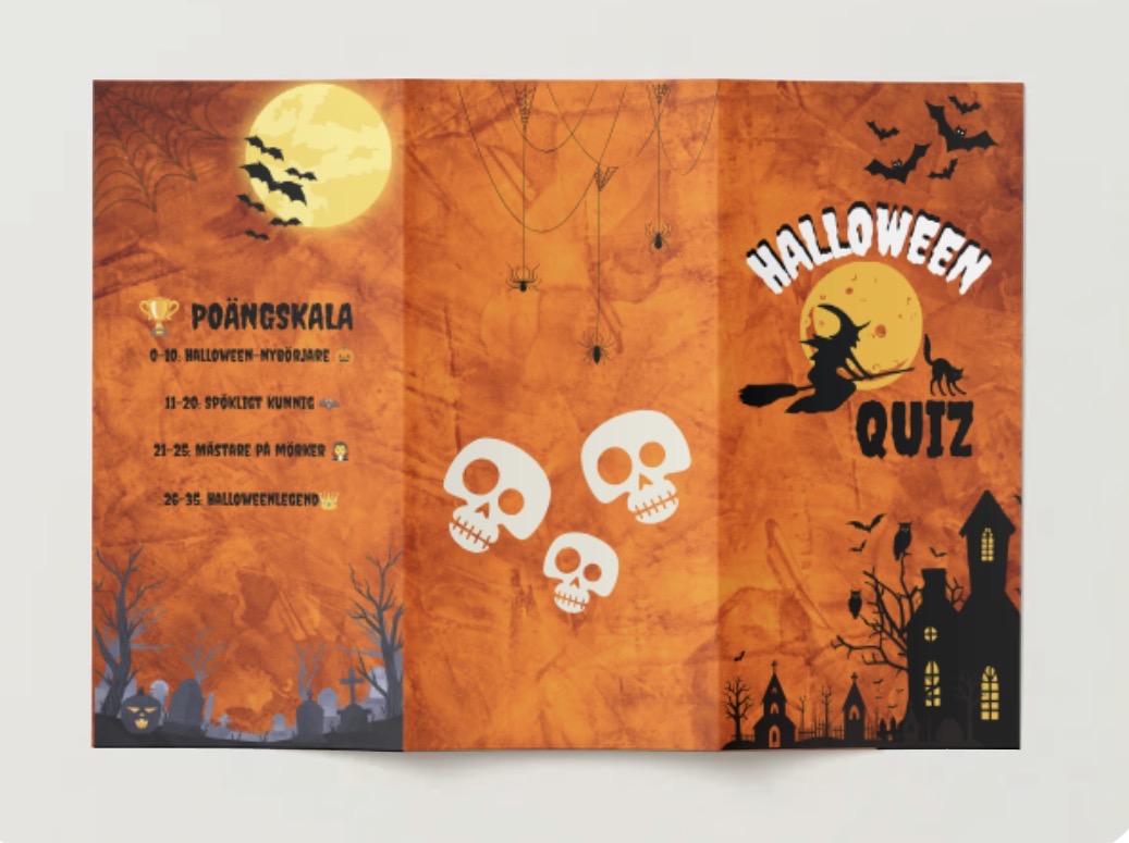 🎃 Halloween Quiz - För äldre