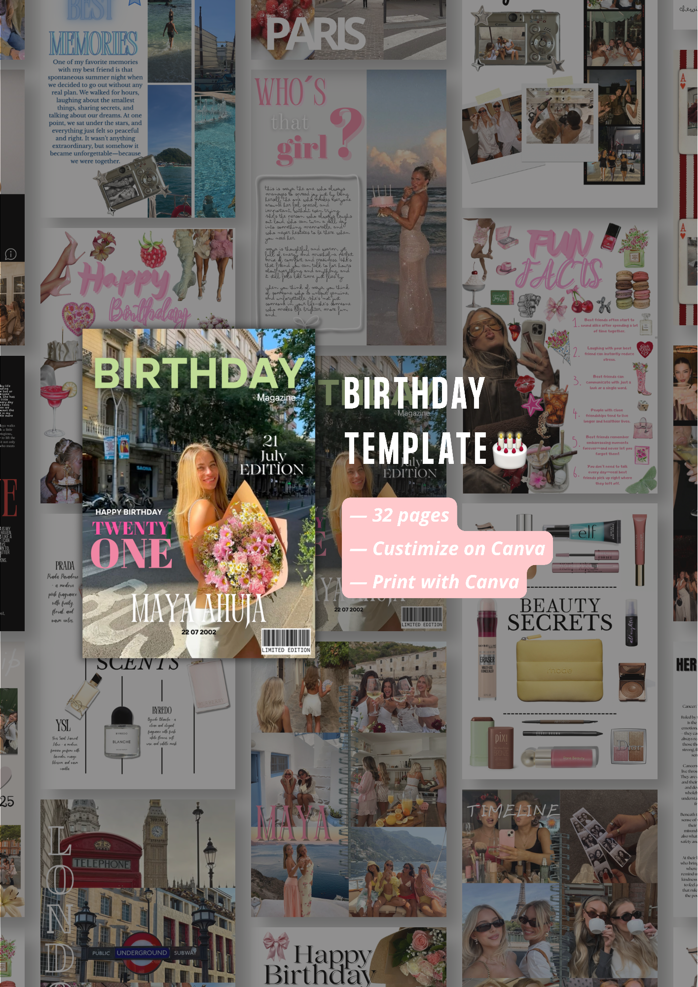 🎂 Birthday Template - Best friend (English)