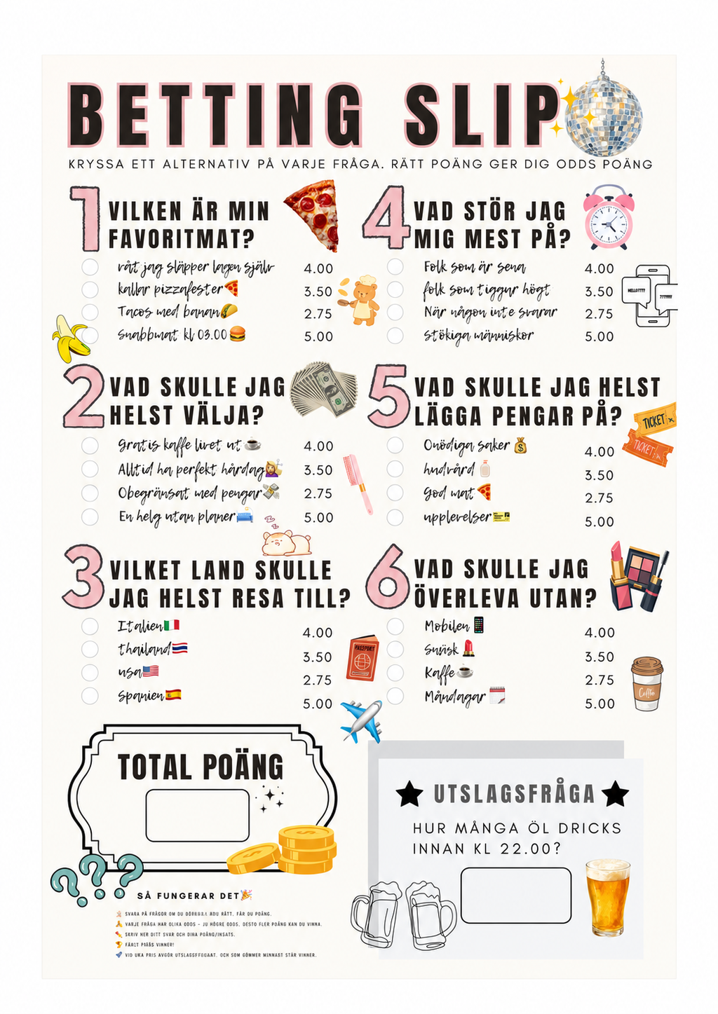 🎲 PartyGame - Betting Slip